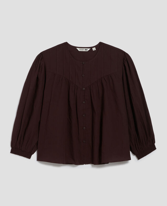 Bluse aus Baumwollvoile J790 chocolate plum