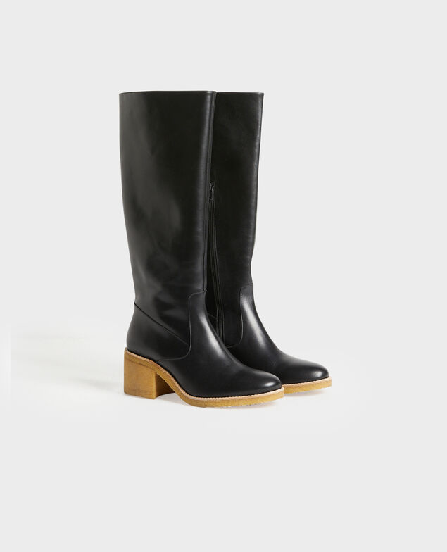 Lederstiefel mit Kreppsohle 4216 black_beauty