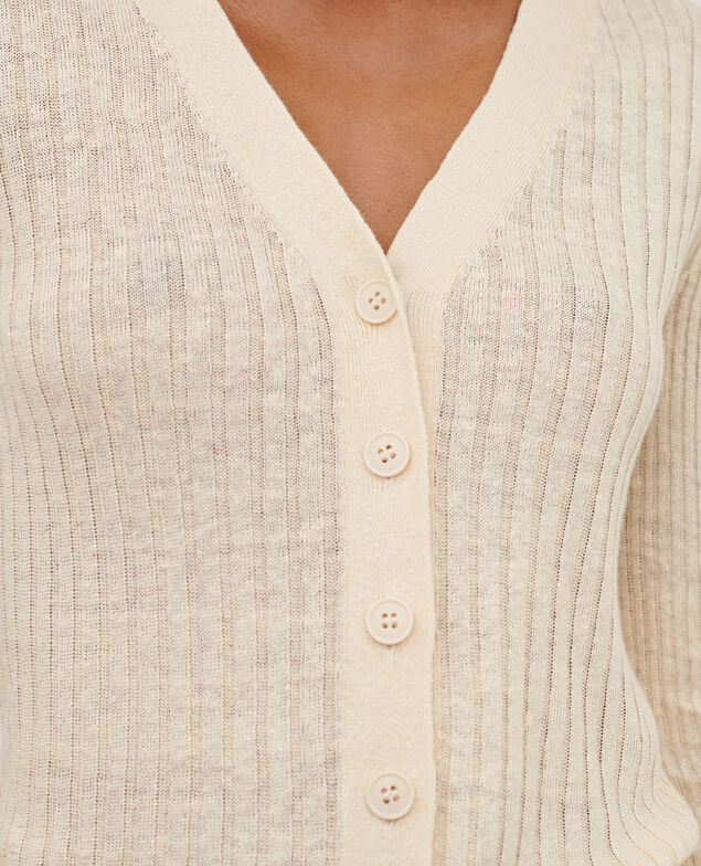 Cardigan aus Leinen 0010 buttercream