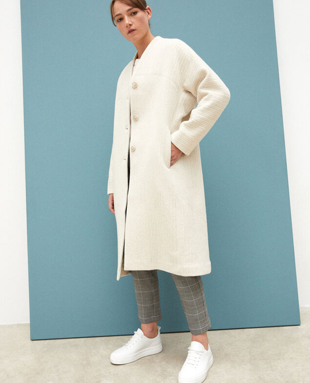 Weiter Mantel Off white
