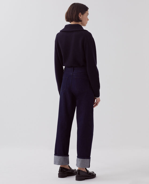 Regular Jeans mit breitem Revers U690 navy