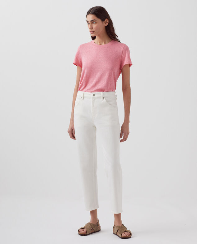 AMANDINE - T-Shirt mit Rundhalsausschnitt aus Baumwolle H110 lantana