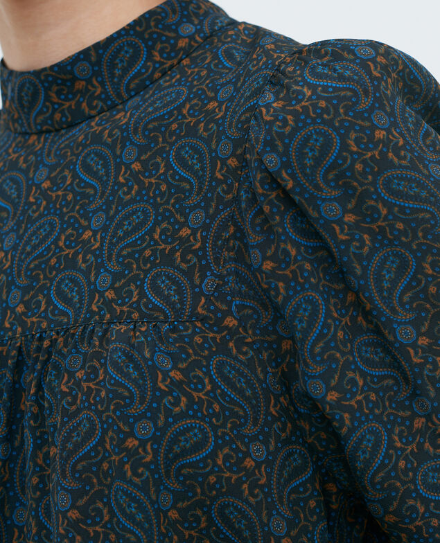 Gerafftes Oberteil aus Seide 6008c paisley blue