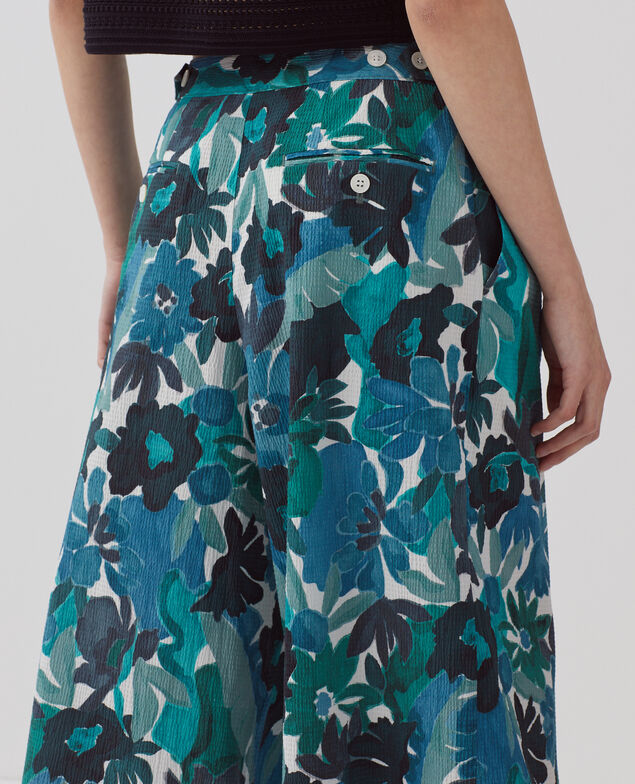 YVONNE - Weite Hose aus Baumwolle 0522 palmeraie green