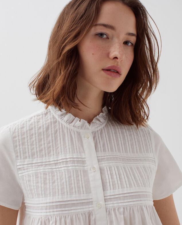 Bluse mit kurzen Ärmeln H013 gardenia