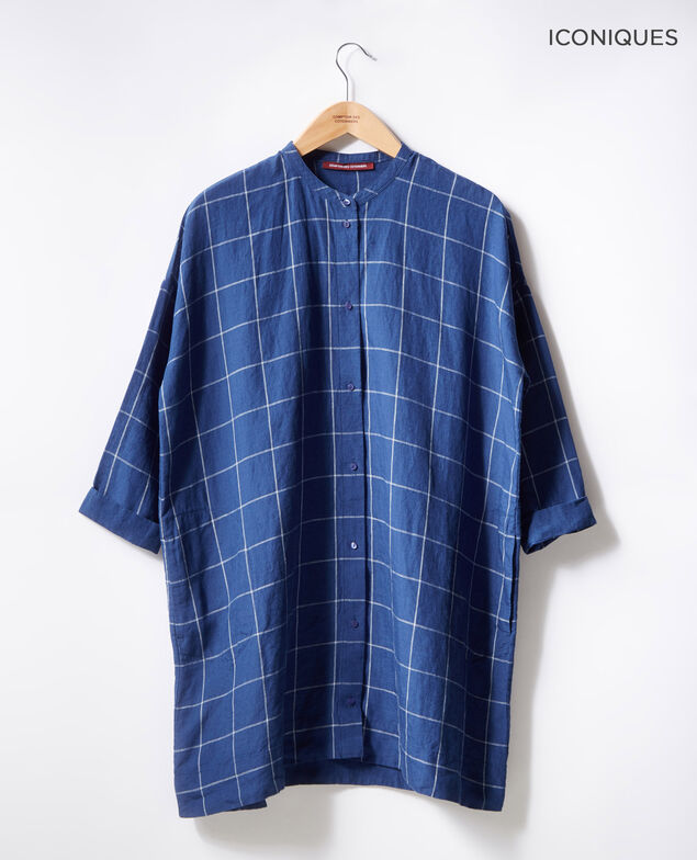 Weites Leinenkleid  Indigo