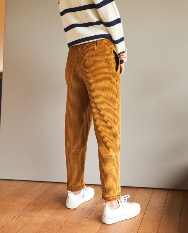 Hose aus grobem Cord Golden brown
