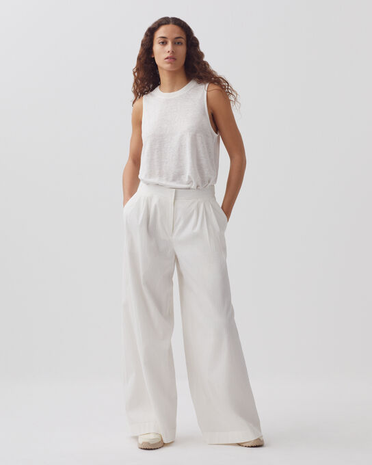 YVONNE - Weite Hose aus Baumwolle 8885 00 WHITE