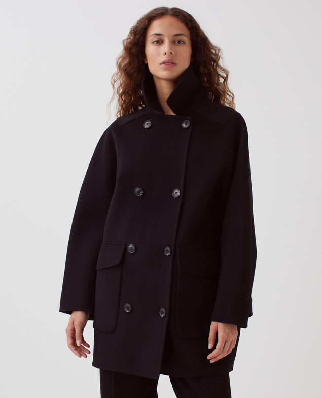 Wendbarer Caban aus Wolle und Kaschmir A091 black