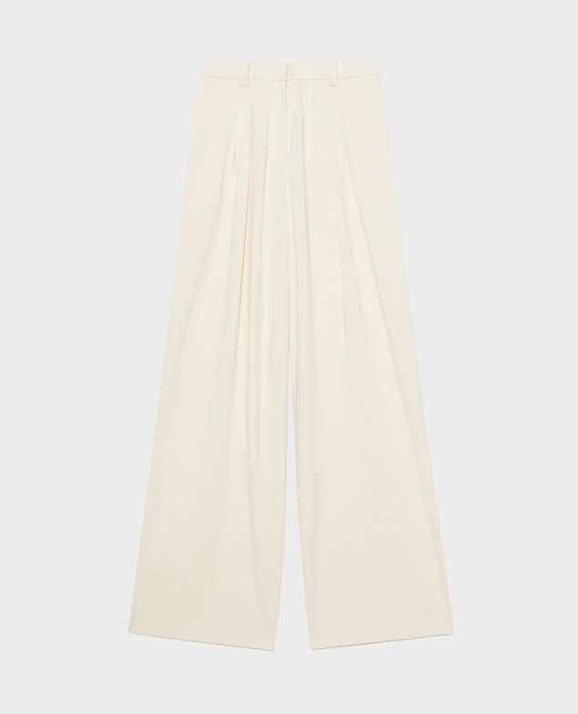 YVONNE - Weite Hose mit Falten 11 offwhite