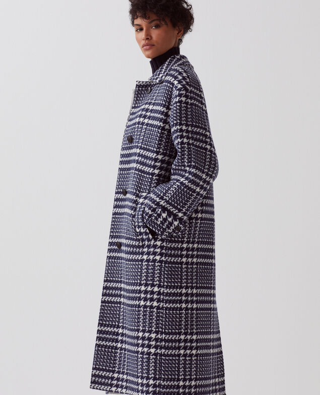 Langer Mantel I681 houndstooth ble