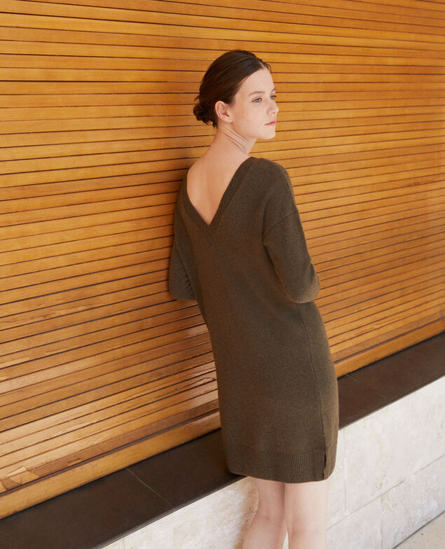 Kleid aus Kaschmir Olive night