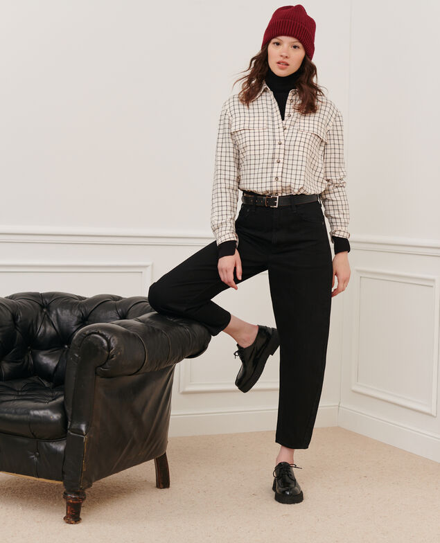 SYDONIE - BALLOON - Weite 7/8-Jeans mit hoher Taille Noir denim Palloono