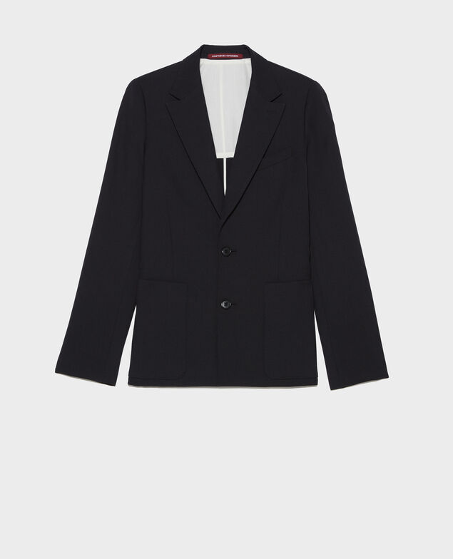 Leichter Blazer aus Trockenwolle Black beauty
