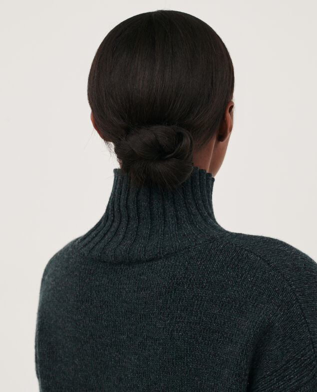 Pullover mit hohem Kragen aus Schurwolle 8844 55 green 2wju131w25