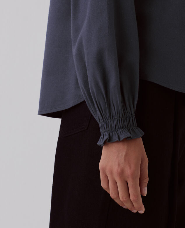 Bluse mit Volant-Kragen I083 odyssey gray