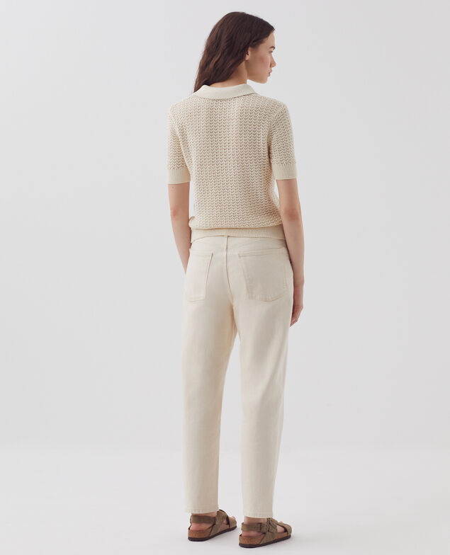Pullover mit Polokragen und kurzen Ärmeln H304 albore