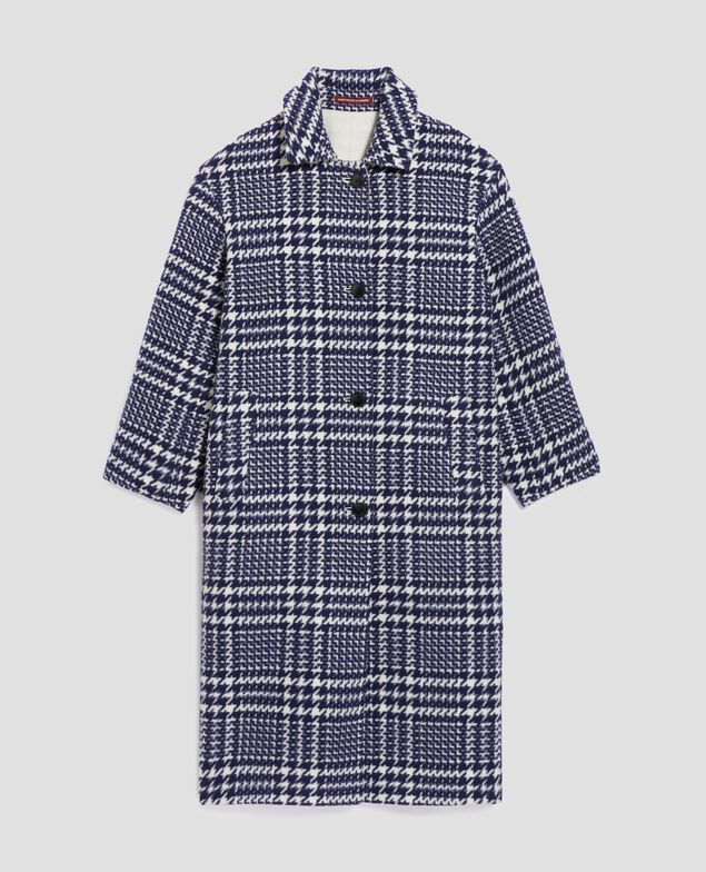 Langer Mantel I681 houndstooth ble