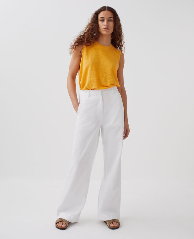 BLANDINE - Gerade Hose H001 brillant white