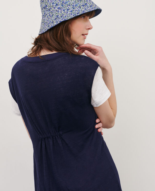 Kurzes Kleid aus Leinen 68 blue