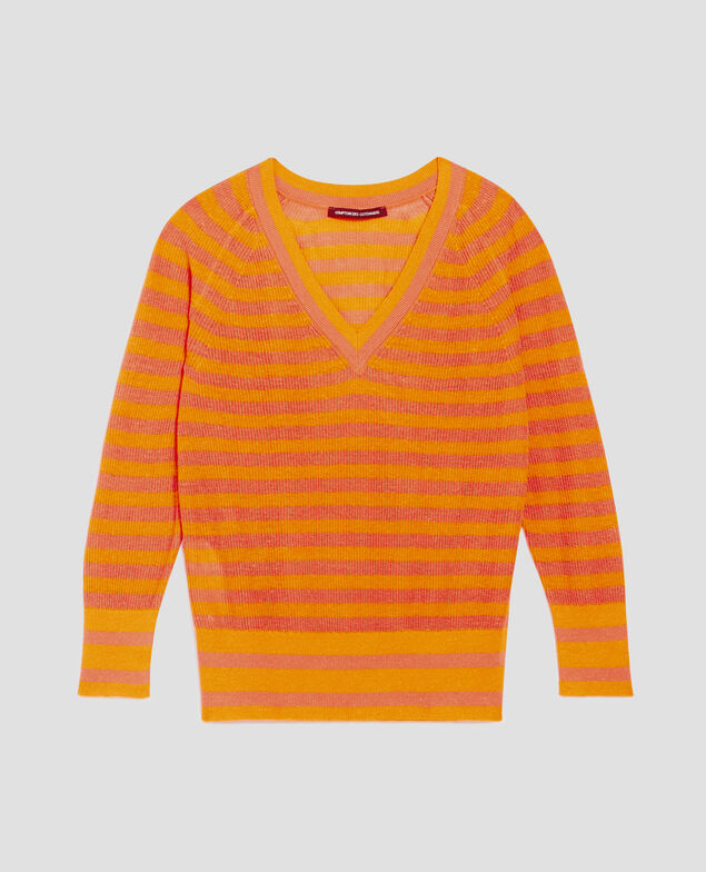 Pullover mit V-Ausschnitt aus Leinen H231 thin sheen