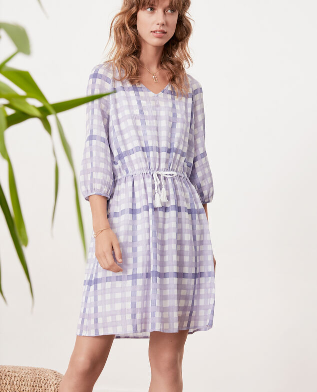 Gemustertes Kleid Ghingham iris