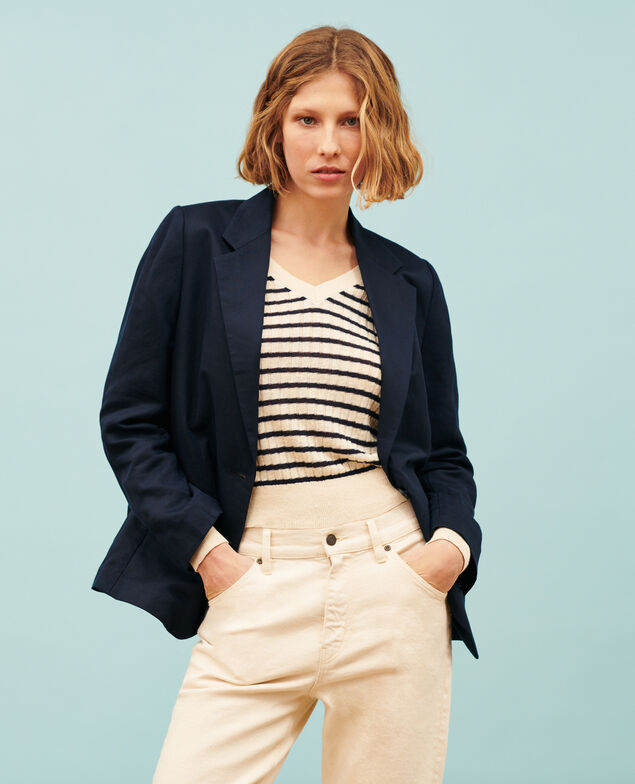 Blazer aus Mischleinen 4277 night_sky