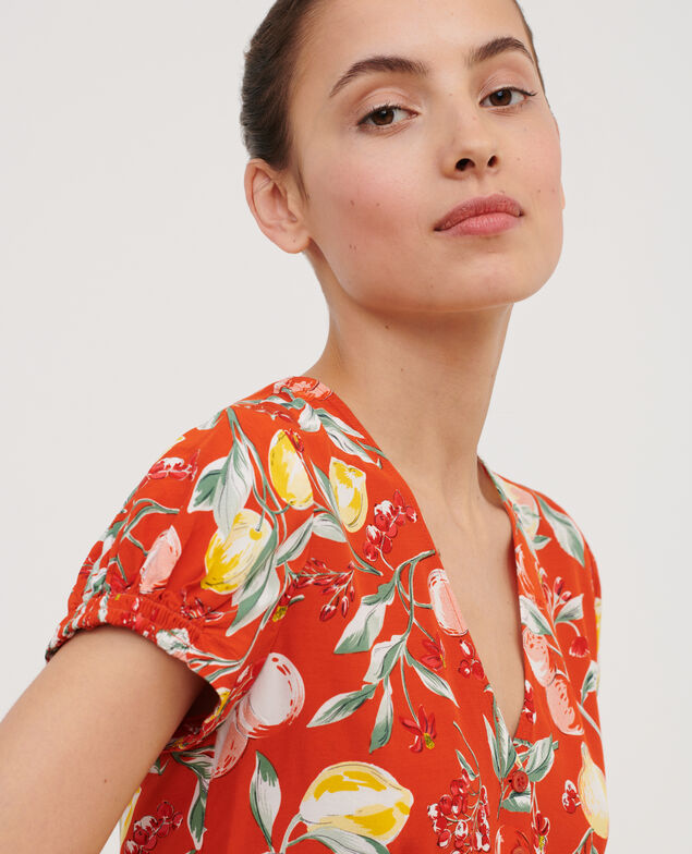 Kurzes gemustertes Top 103 print orange