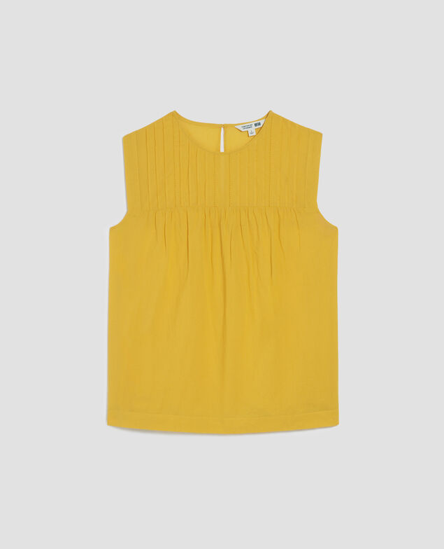 Ärmelloses Top aus Baumwollvoile J450 ceylon yellow