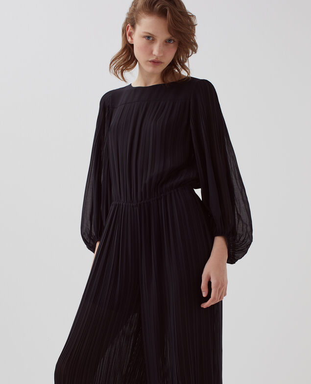 Fließender Plissee-Jumpsuit H091 black beauty