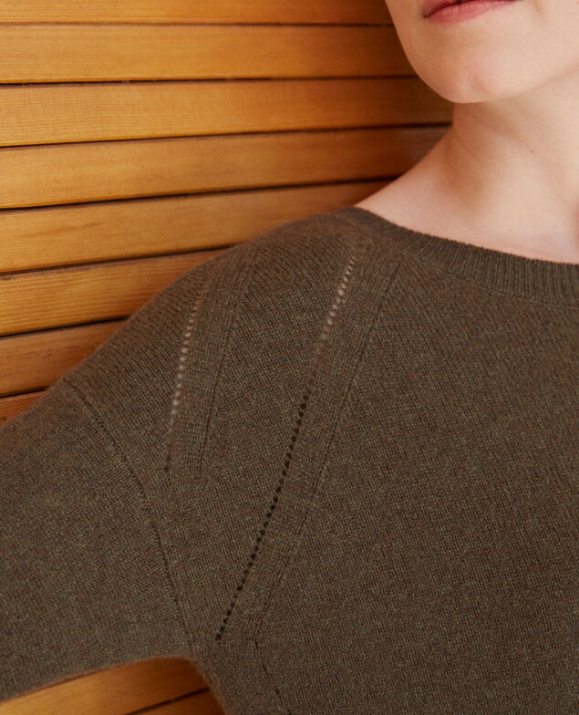Kleid aus Kaschmir Olive night
