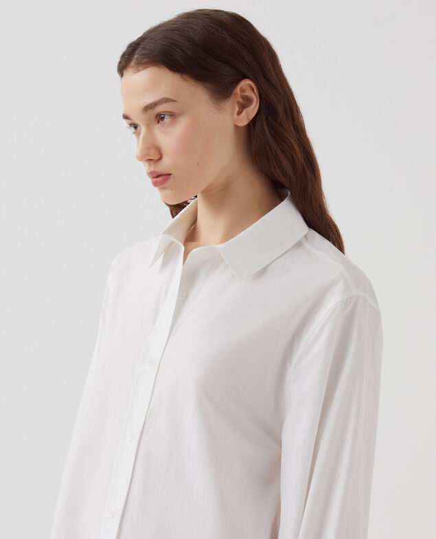 Weite Bluse aus Baumwolle H003 white