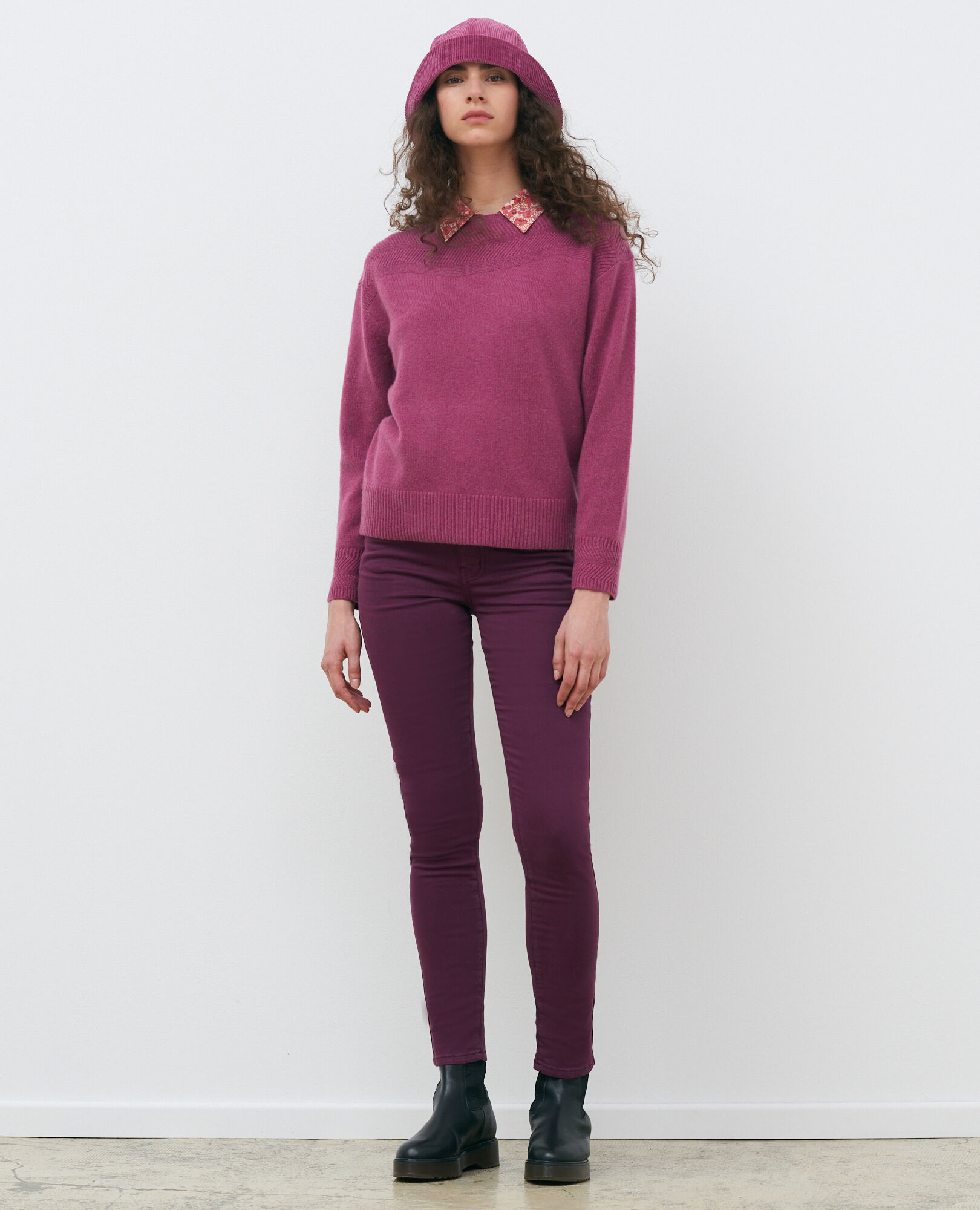 DANI - SKINNY - 5- Pocket-Jeans mit hoher Taille Potent purple Pozakiny