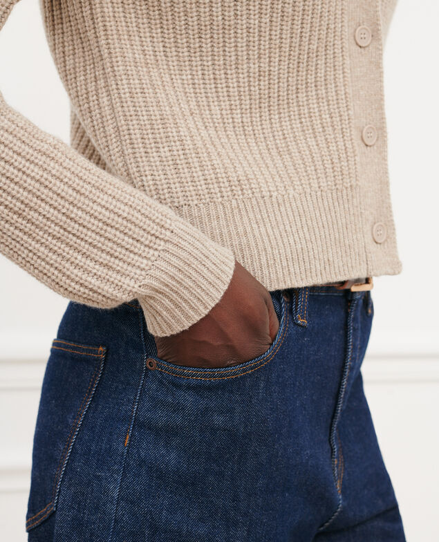 Cardigan aus Schurwolle 8810 02 lightgray