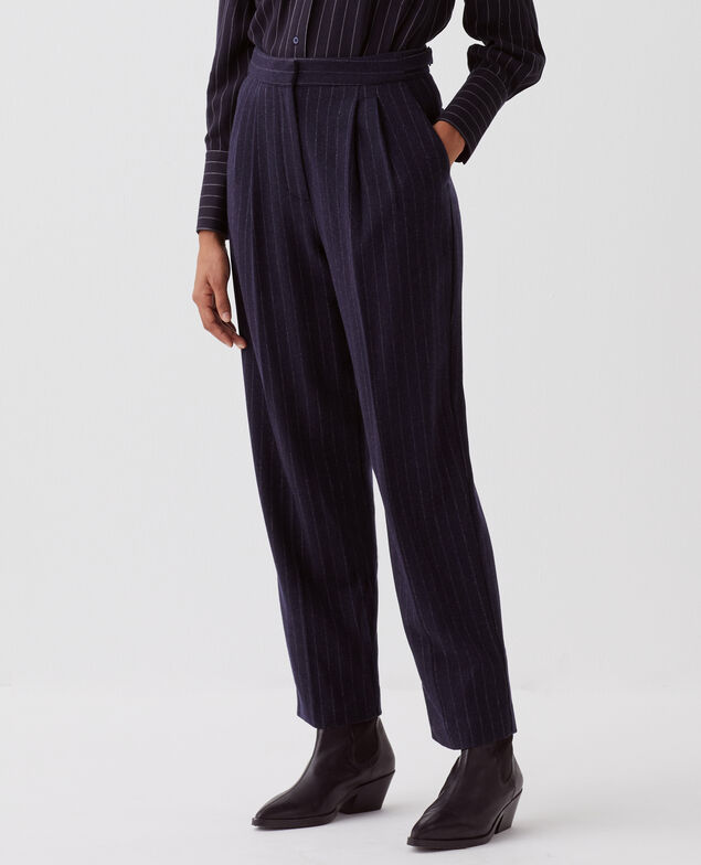 CAMILLE – Hose mit Steppfalten I695 st navy