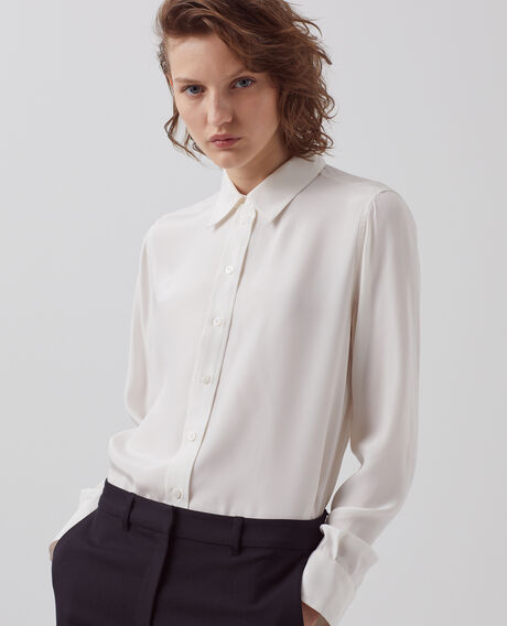 SIBYLLE - BLUSE AUS SEIDE Optical white Loriges