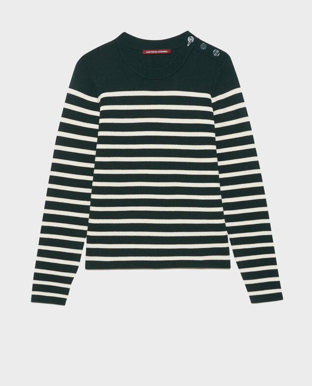 MADDY - Pullover aus Merinowolle im Marinelook 8872 58 darkgreen stripe