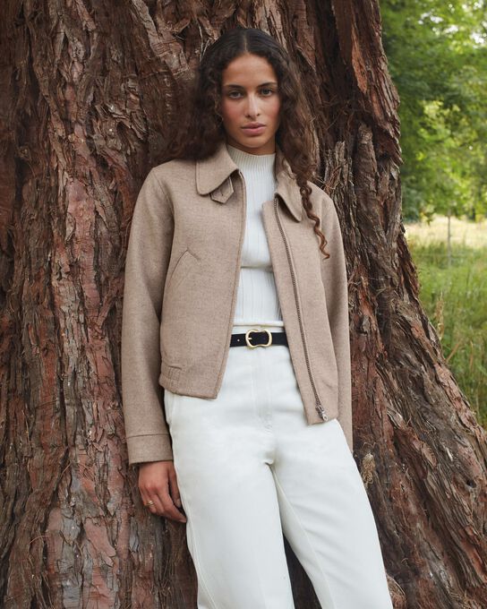Kurzer Blouson aus Mischwolle A304 NATURAL