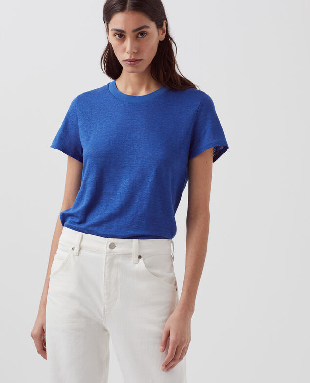AMANDINE - T-Shirt mit Rundhalsausschnitt aus Baumwolle H660 sodalite blue