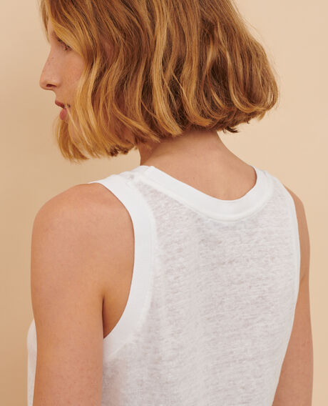 Ärmelloses T-Shirt aus Leinen 4235 optical white 3ste180f05
