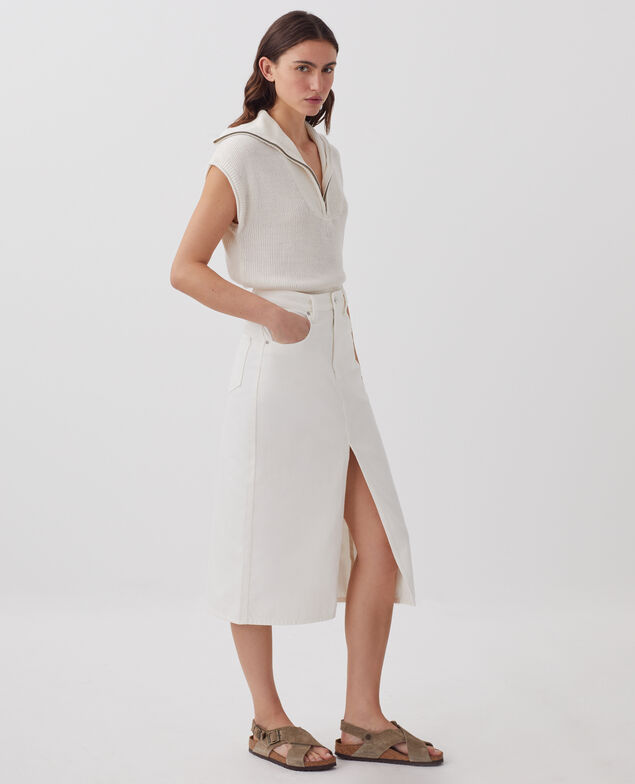 Midi-Rock aus Denim H003 white