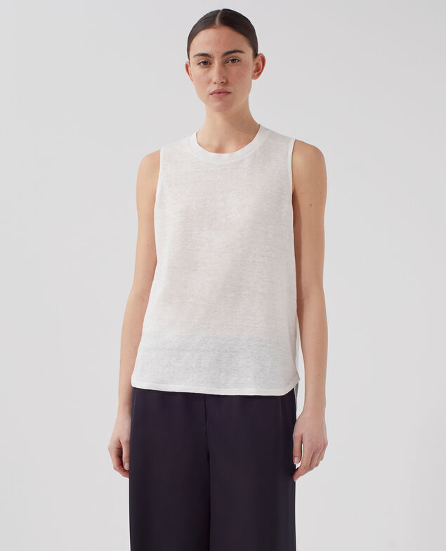 MARCELLE - Top aus Leinen U010 off white