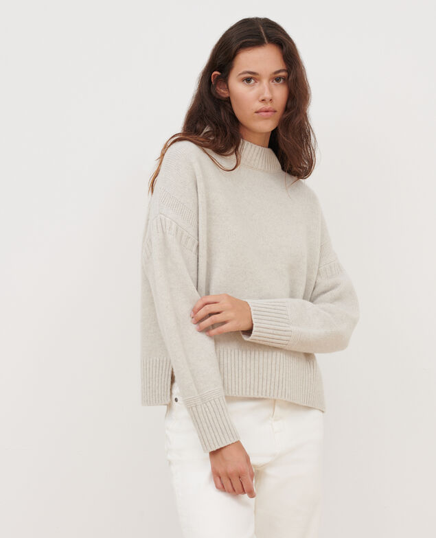 Pullover mit Stehkragen aus Merinowolle
