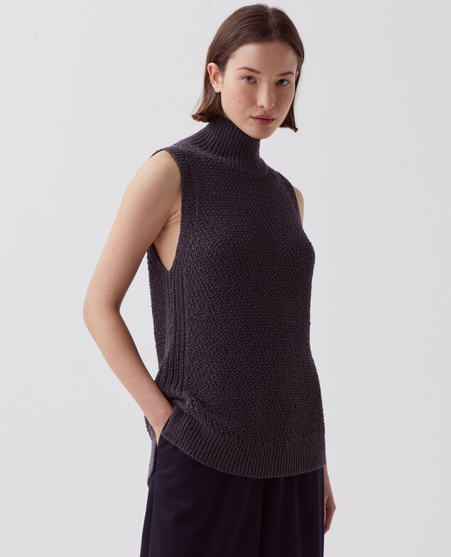 Ärmelloser Pullover I070 magnet gray