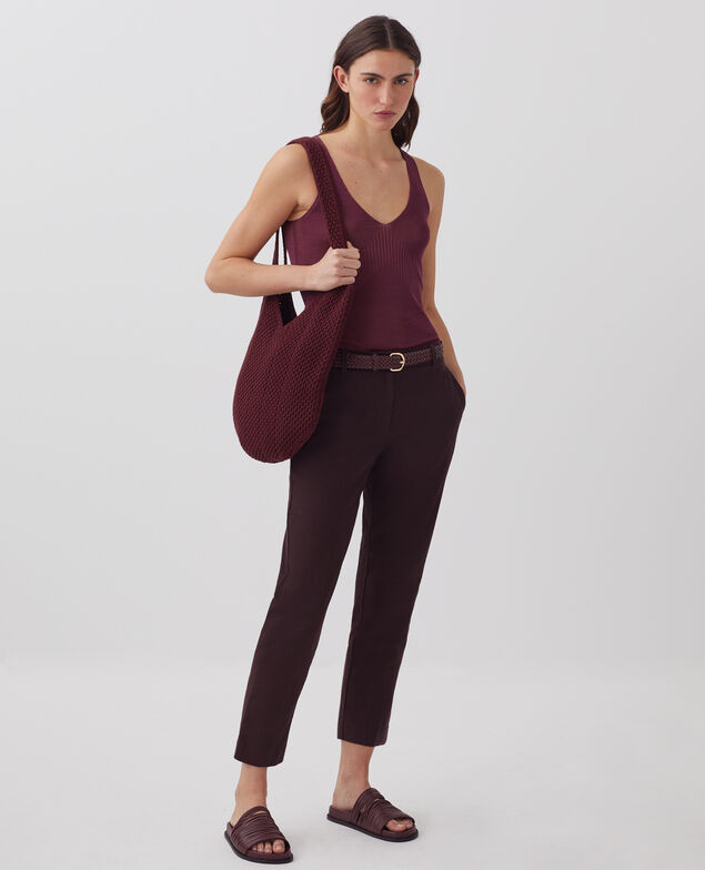 MARGUERITE - Zigarettenhose J790 chocolate plum