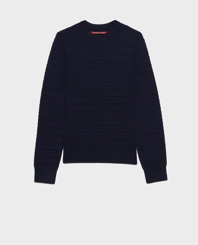 Pullover mit Ajourmuster aus Merinowolle 4277 night_sky