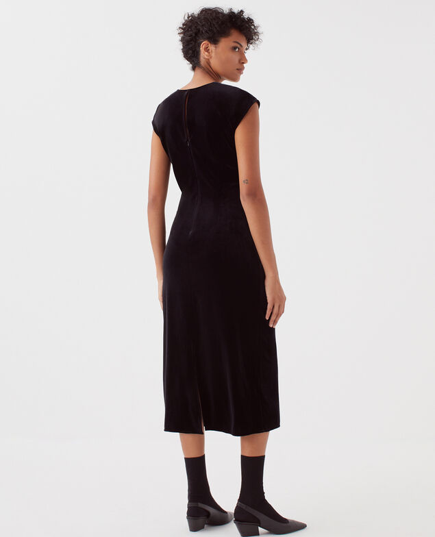 Langes Samtkleid H091 black beauty