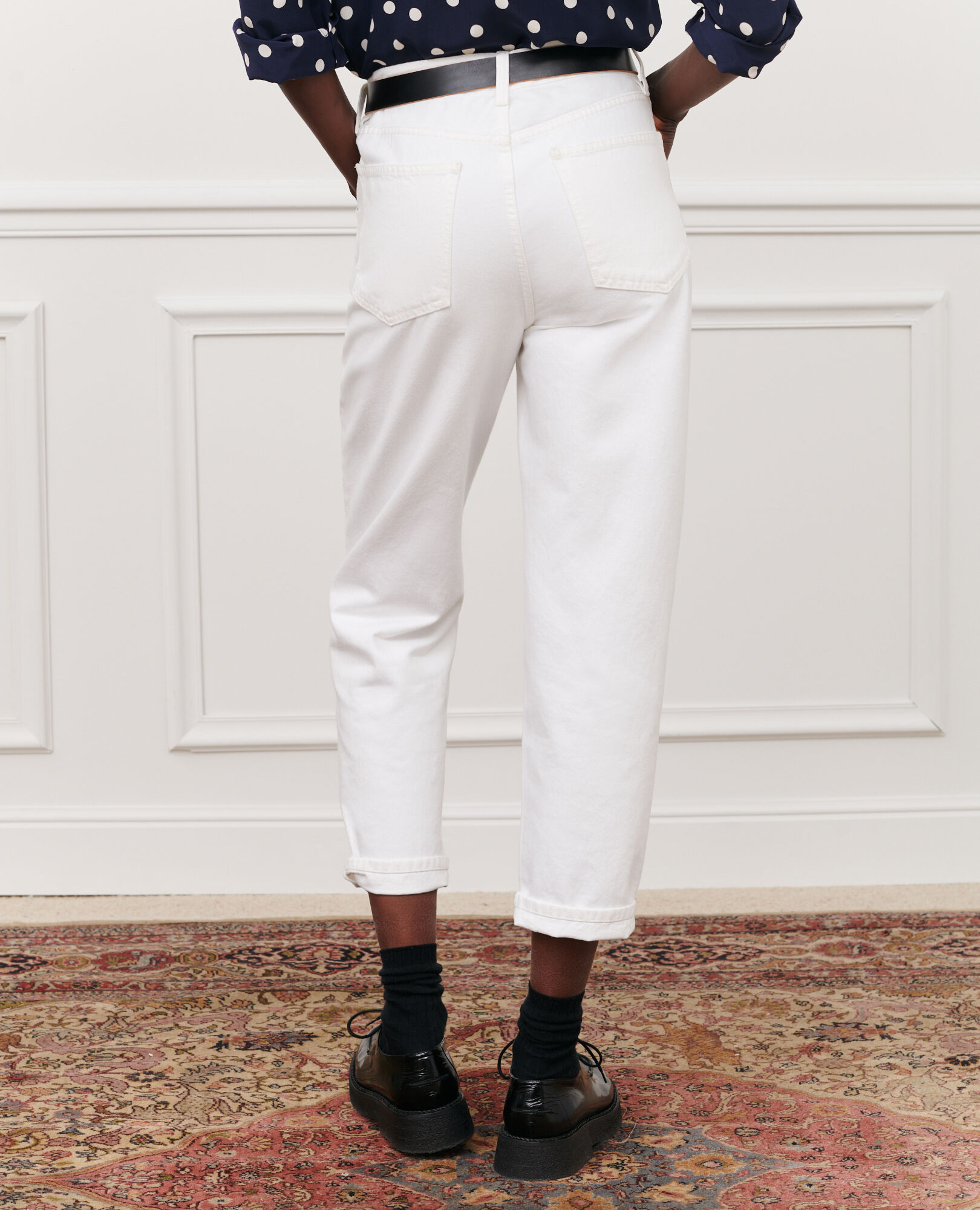 RITA - SLOUCHY – Weite Jeans aus Baumwolle Winter white Meroni