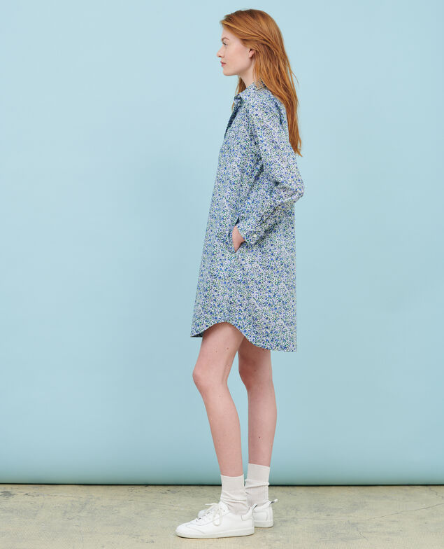 Hemdkleid aus Baumwolle 92 print blue
