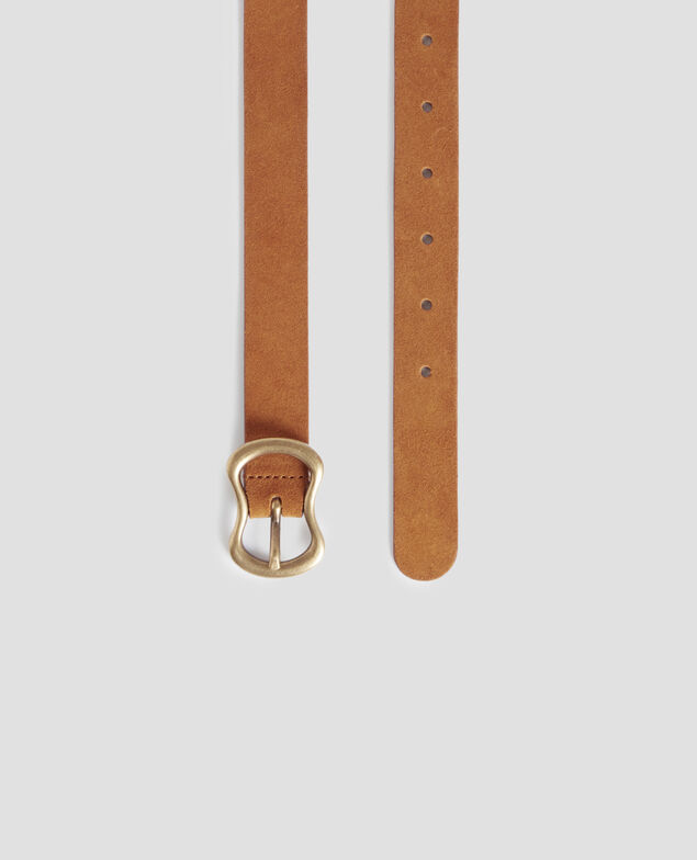 Schmaler Wildledergürtel H323 camel